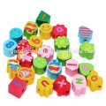 hot selling kids beads toys OEM wooden colorful beads for children EZ3014